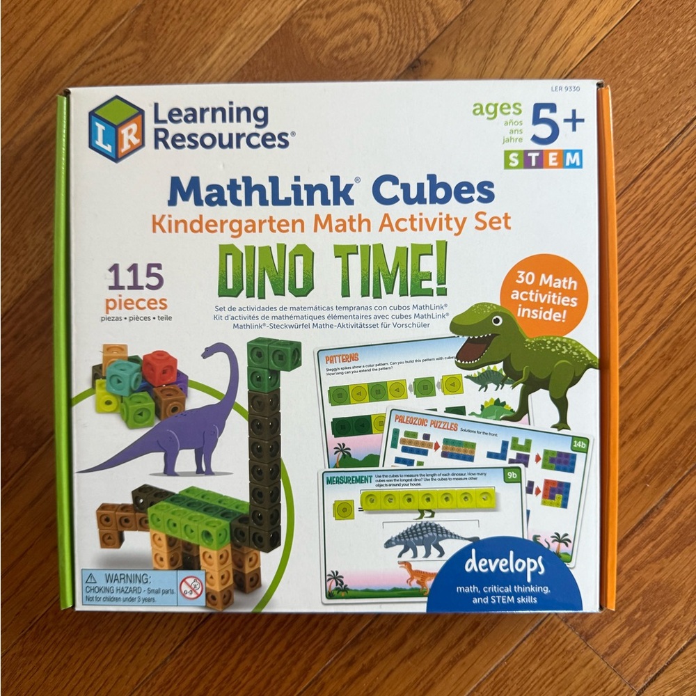 Learning Resources MathLink Cubes Dino Time Set
